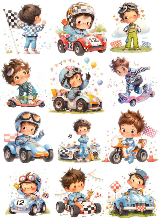 Racer Boy Racing (Instant Transfer Sheet)