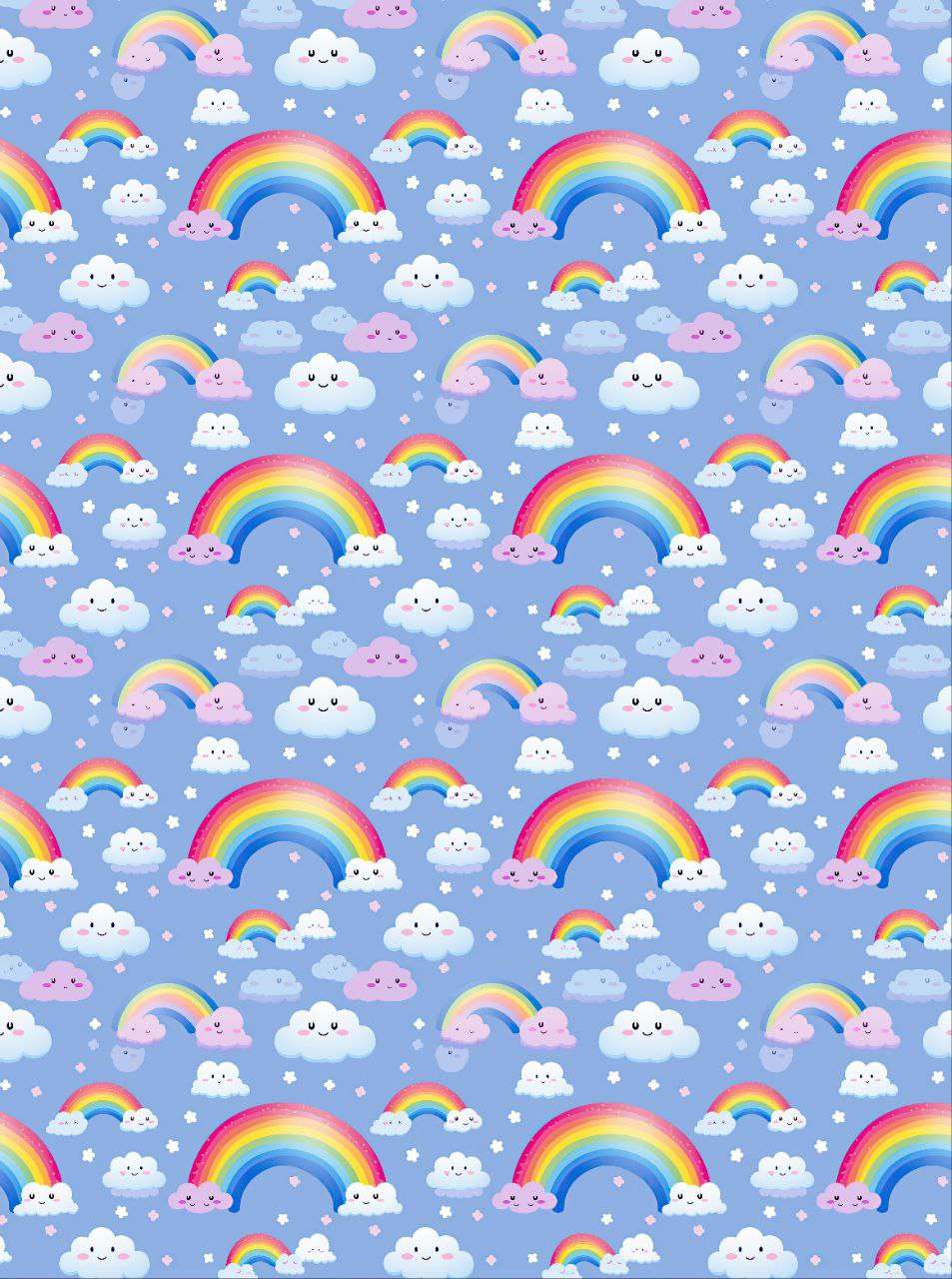 Rainbows and Smiles - Seamless Pattern (Decoupage Paper)