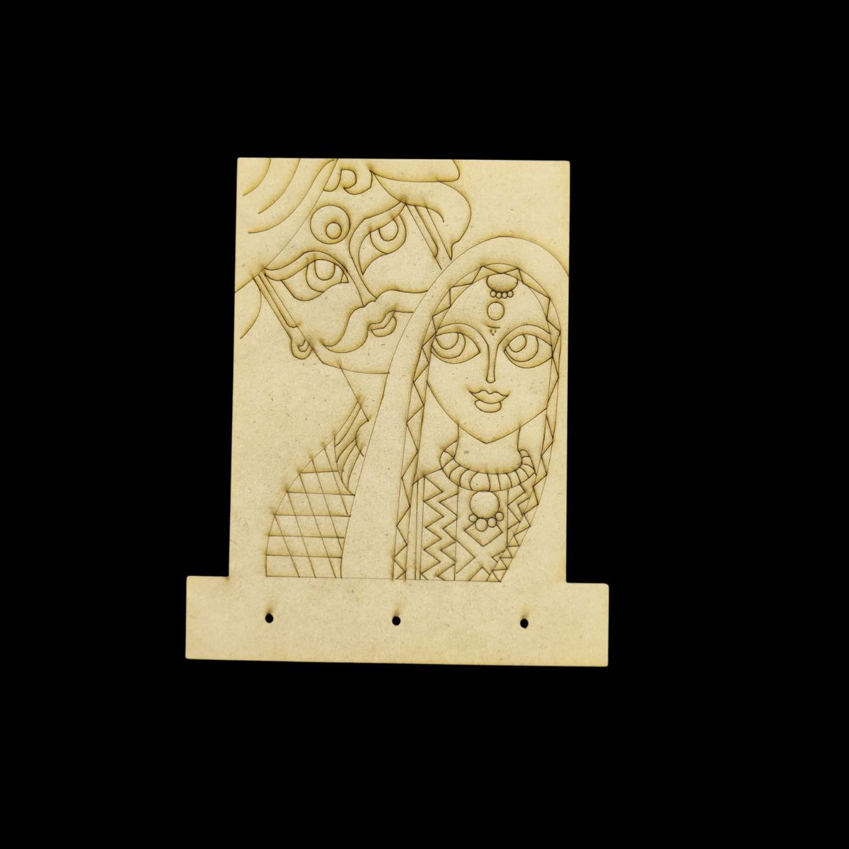 Rajasthani Couple (MDF Mini Keyholder Folk Art)