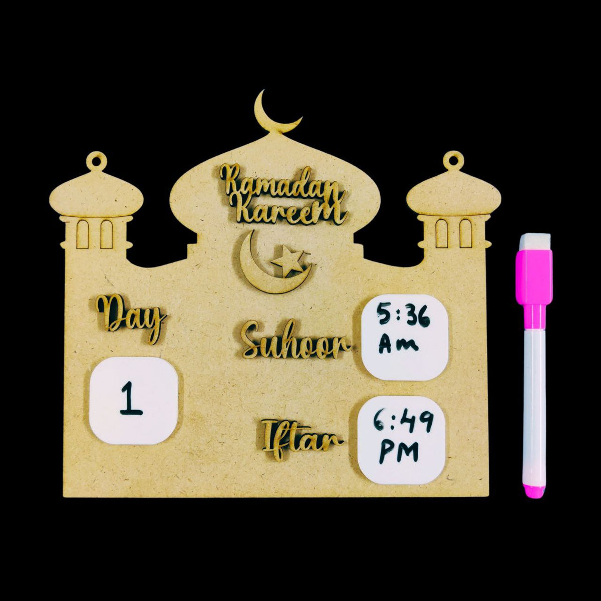 Ramadan Timetable (MDF wall Hanging) Islamic Collection