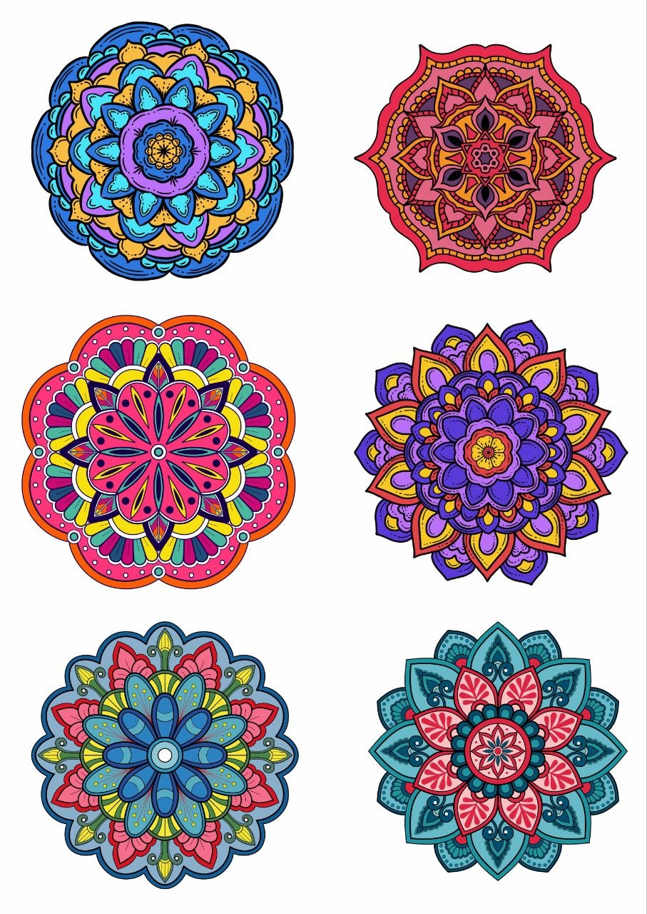 Rangoli Kaleidoscope Mandalas - Press N Peel (UV DTF) Size A6