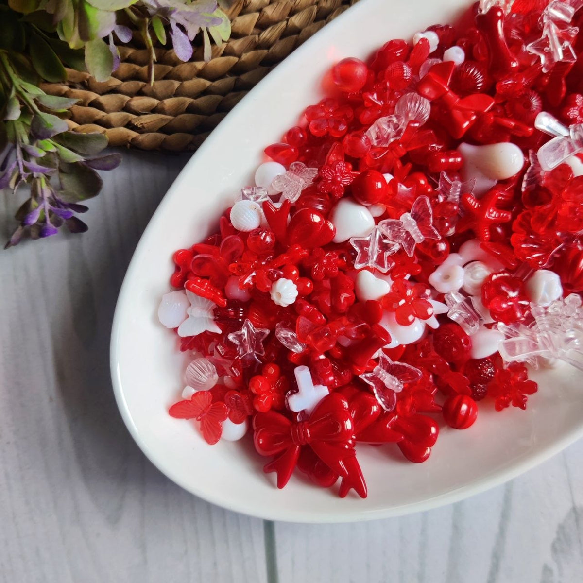 Red Bow Sprinkles - Mixed Colourful Beads