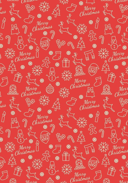 Red Christmas Pattern ( Instant Transfer sheet )