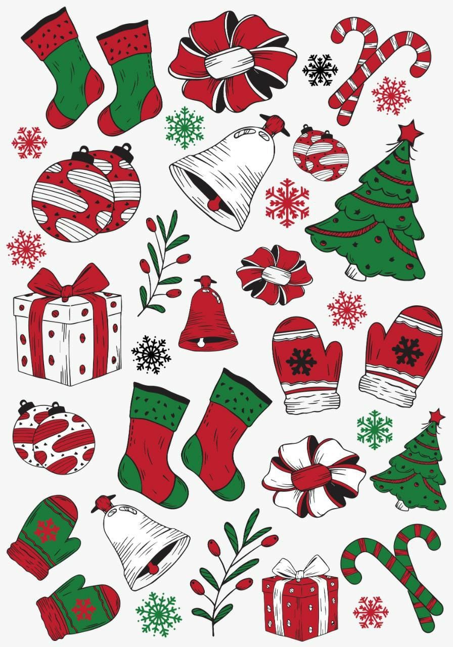 Red n Green christmas ( Instant Transfer sheet )