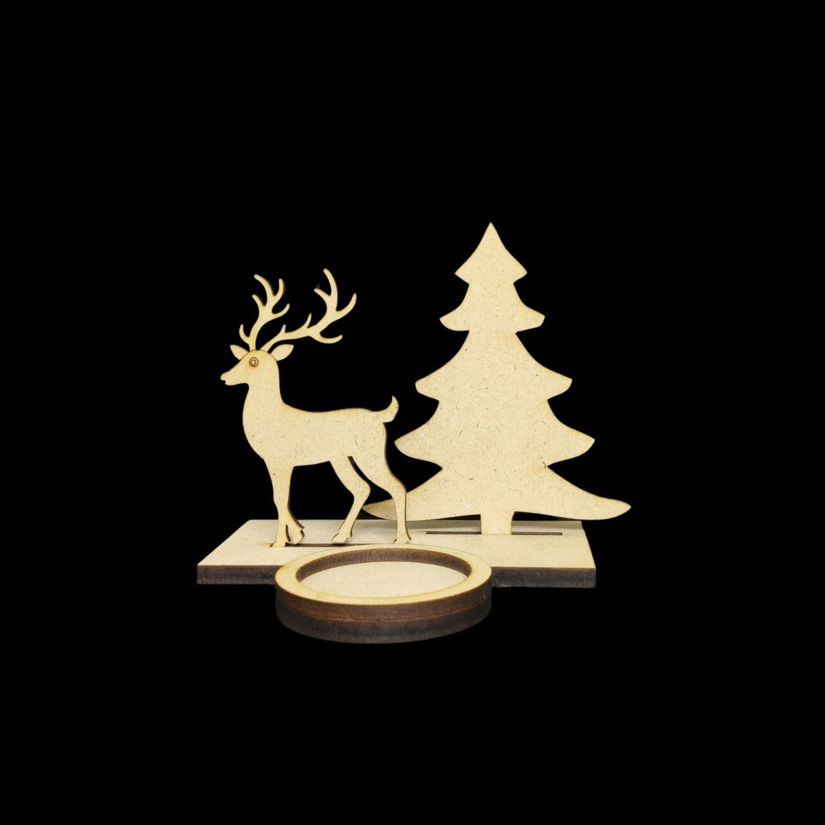 Reindeer Christmas Tree (3D Tealight Holder MDF) Christmas Collection