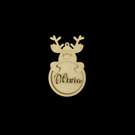 Reindeer (Personalised Christmas Ornament DIY Premarked Base MDF)