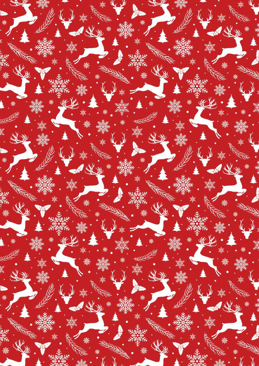 Reindeers (Red) ( Christmas - Decoupage Paper )