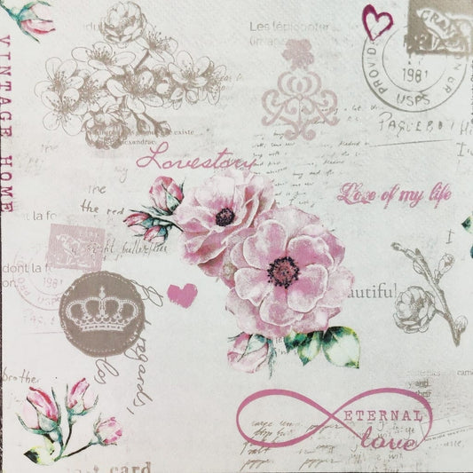 Rose card ( German Napkins Tissues )