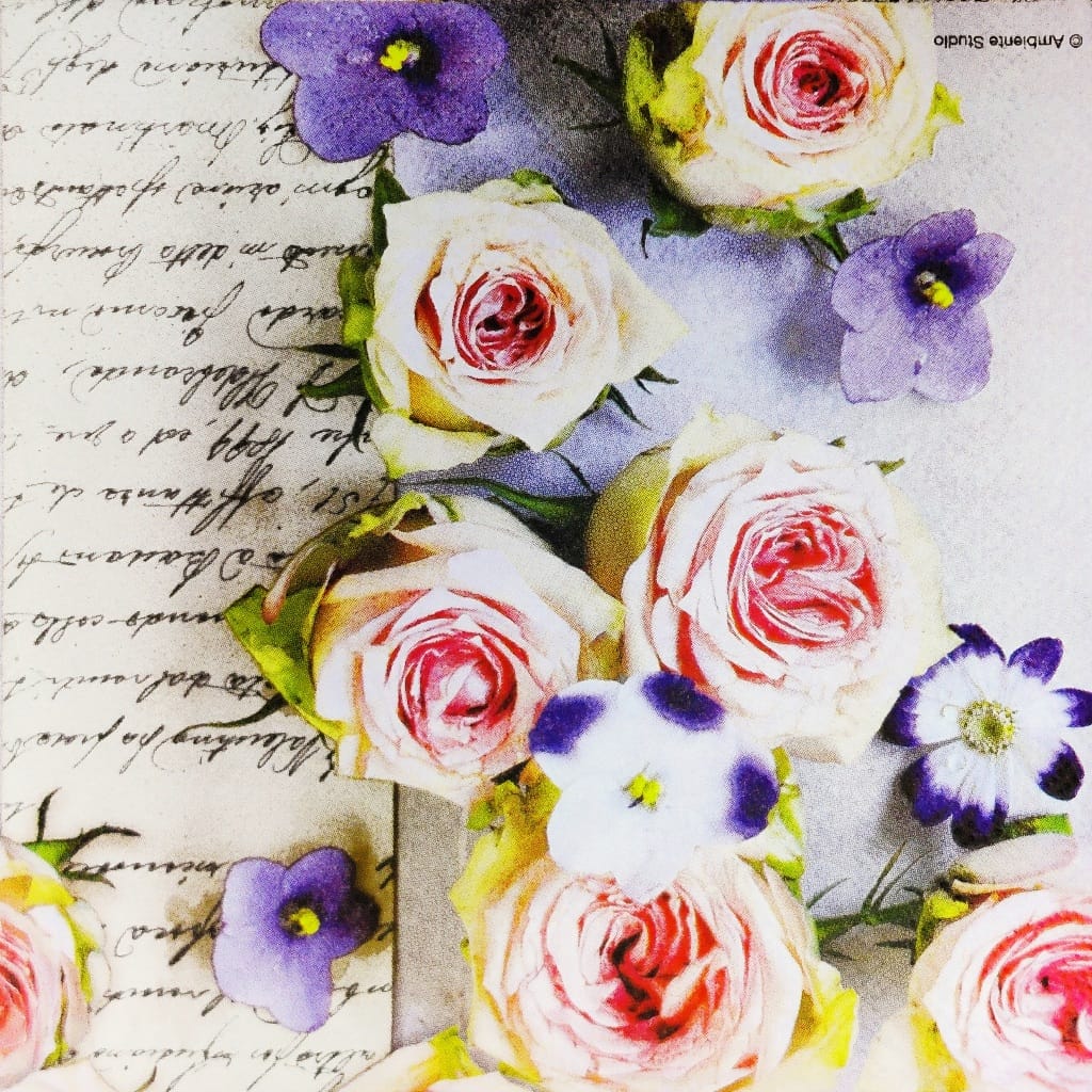 Rose n Script ( German Napkins Tissues )