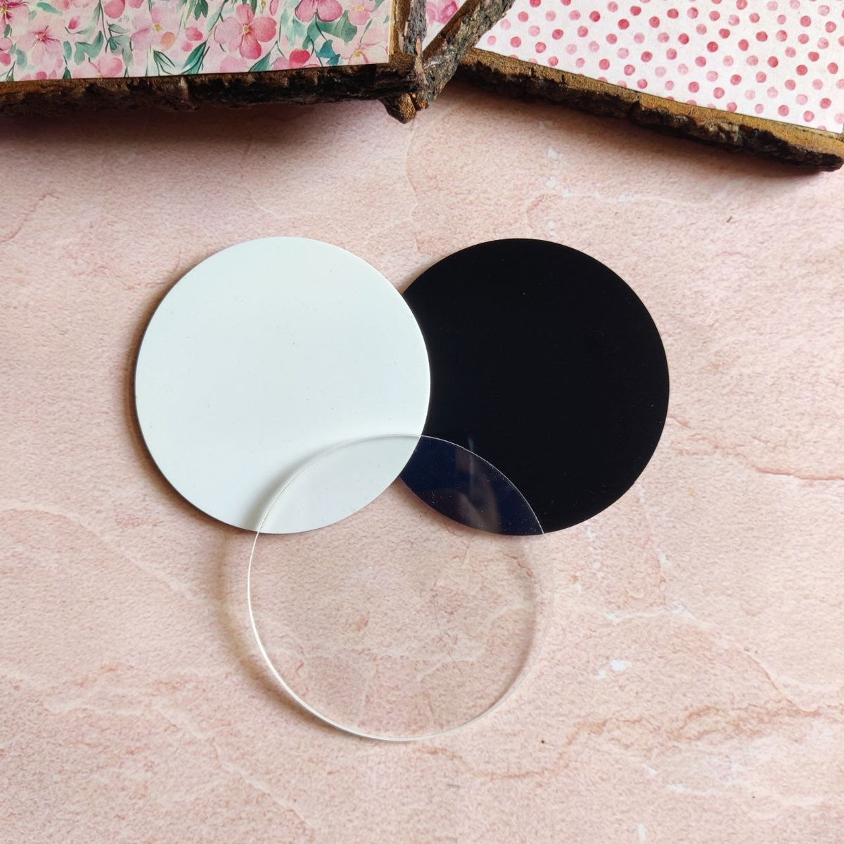 Round Acrylic Coaster cum Fridge Magnet Base