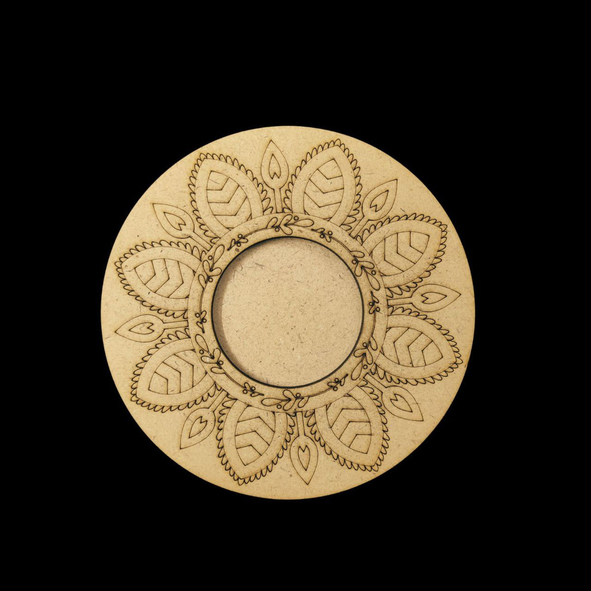 Round Floral (MDF Premarked Tealight Holder) festive