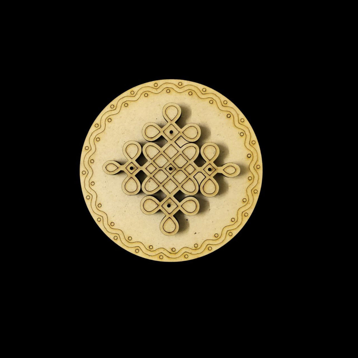 Round Kolam Agarbatti Stand 2 (MDF Lasercut)Diwali Festive Collection