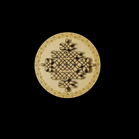 Round Kolam Agarbatti Stand 4 (MDF Lasercut)Diwali Festive Collection