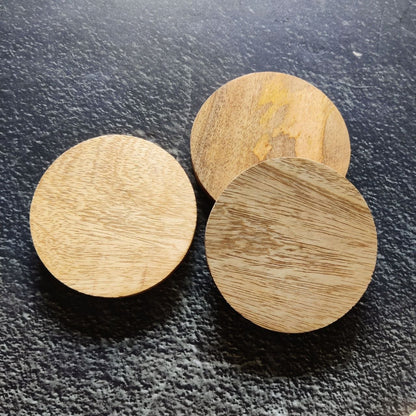 Round Mango wood Coaster | Fridge Magnet Base