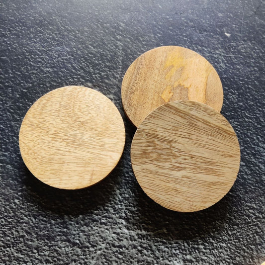 Round Mango wood Coaster | Fridge Magnet Base