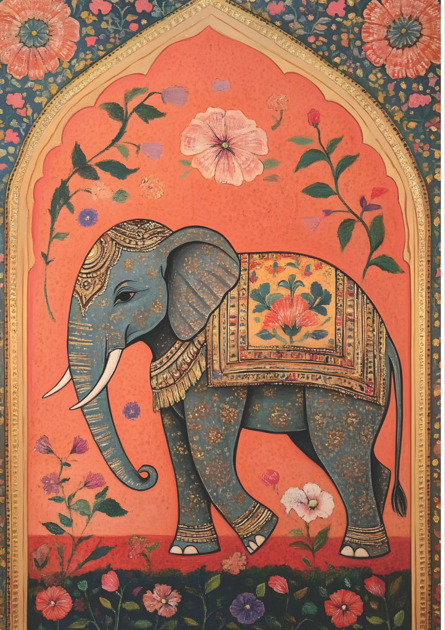 Royal Elephant Wall Art - 1 (Full Size - Decoupage Paper)
