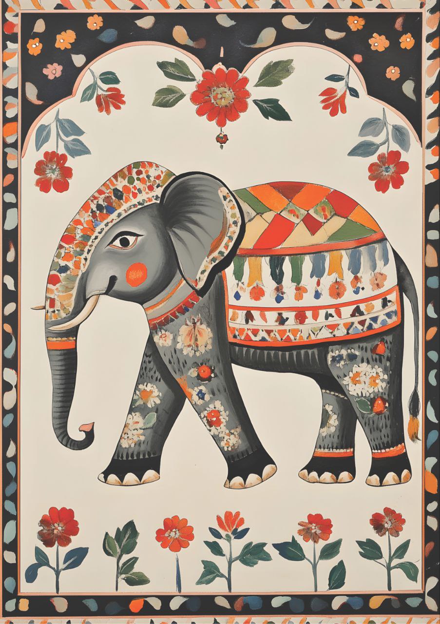 Royal Elephant Wall Art - 5 (Full Size - Decoupage Paper)