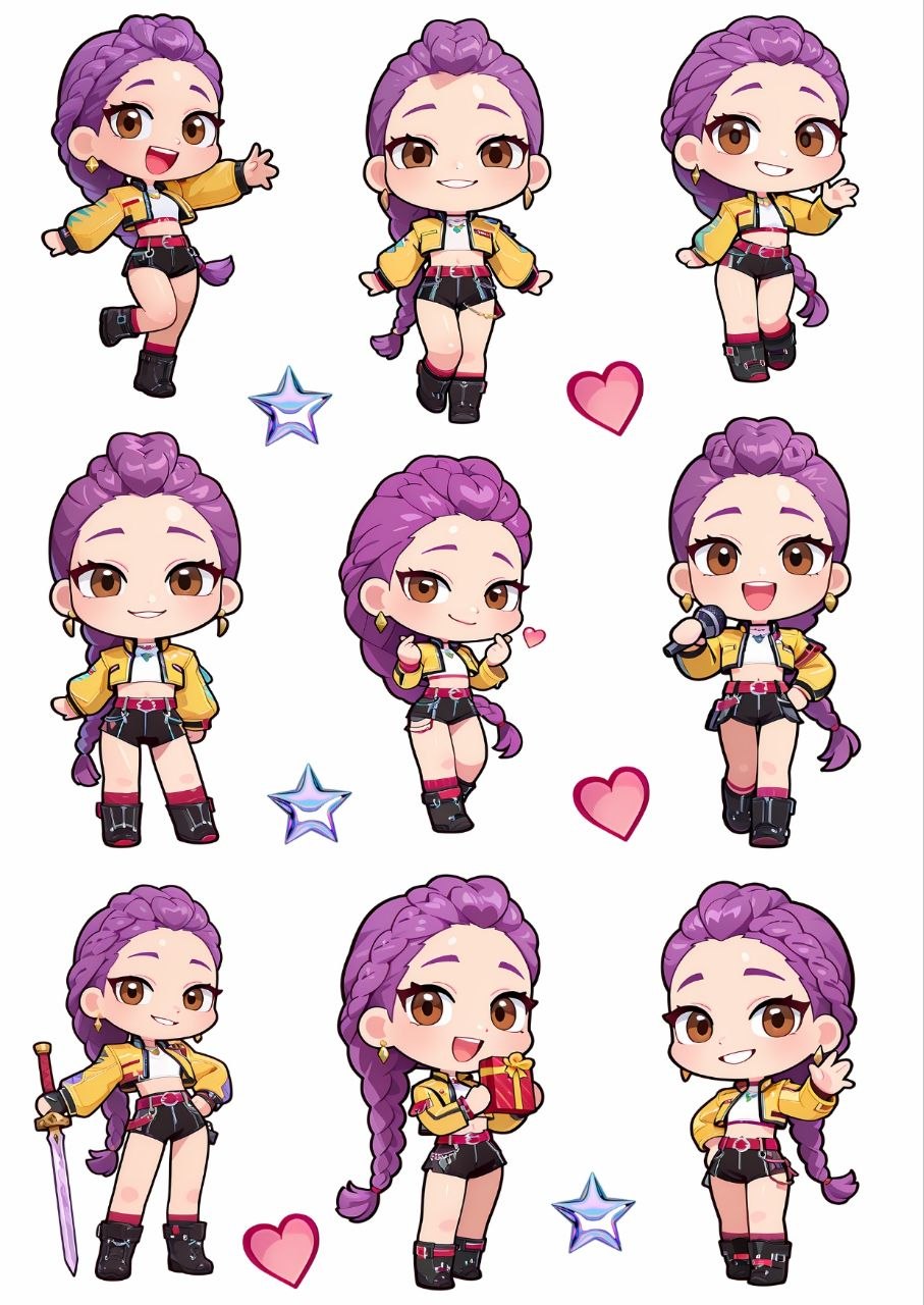 Rumi - Kpop Demon Hunter Chibi - Press N Peel Stickers (UV DTF) Size A6