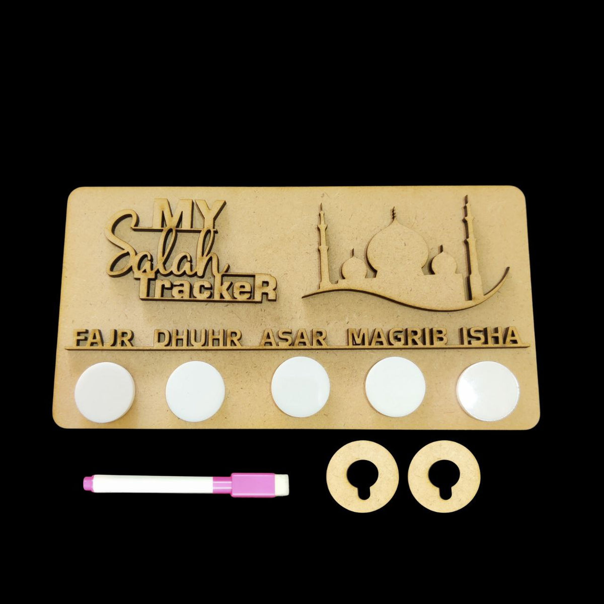 Salah Namaz Tracker - Mosque - DIY Islamic Collection (MDF)