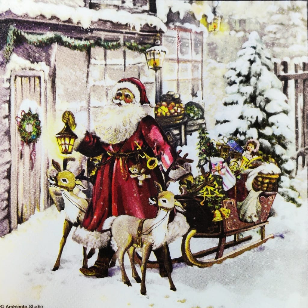 Santa's Gifting time  Christmas eve ( German Napkins Tissues )