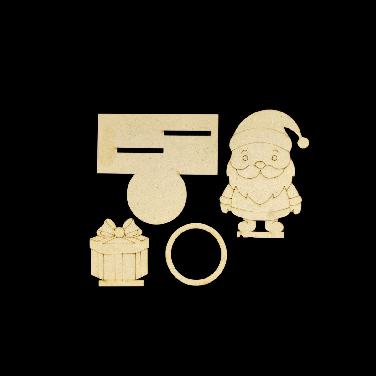 Santa with Gifts (3D Tealight Holder MDF) Christmas Collection