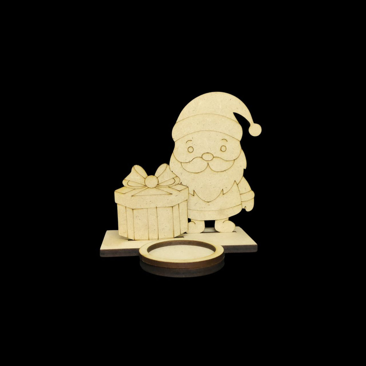 Santa with Gifts (3D Tealight Holder MDF) Christmas Collection