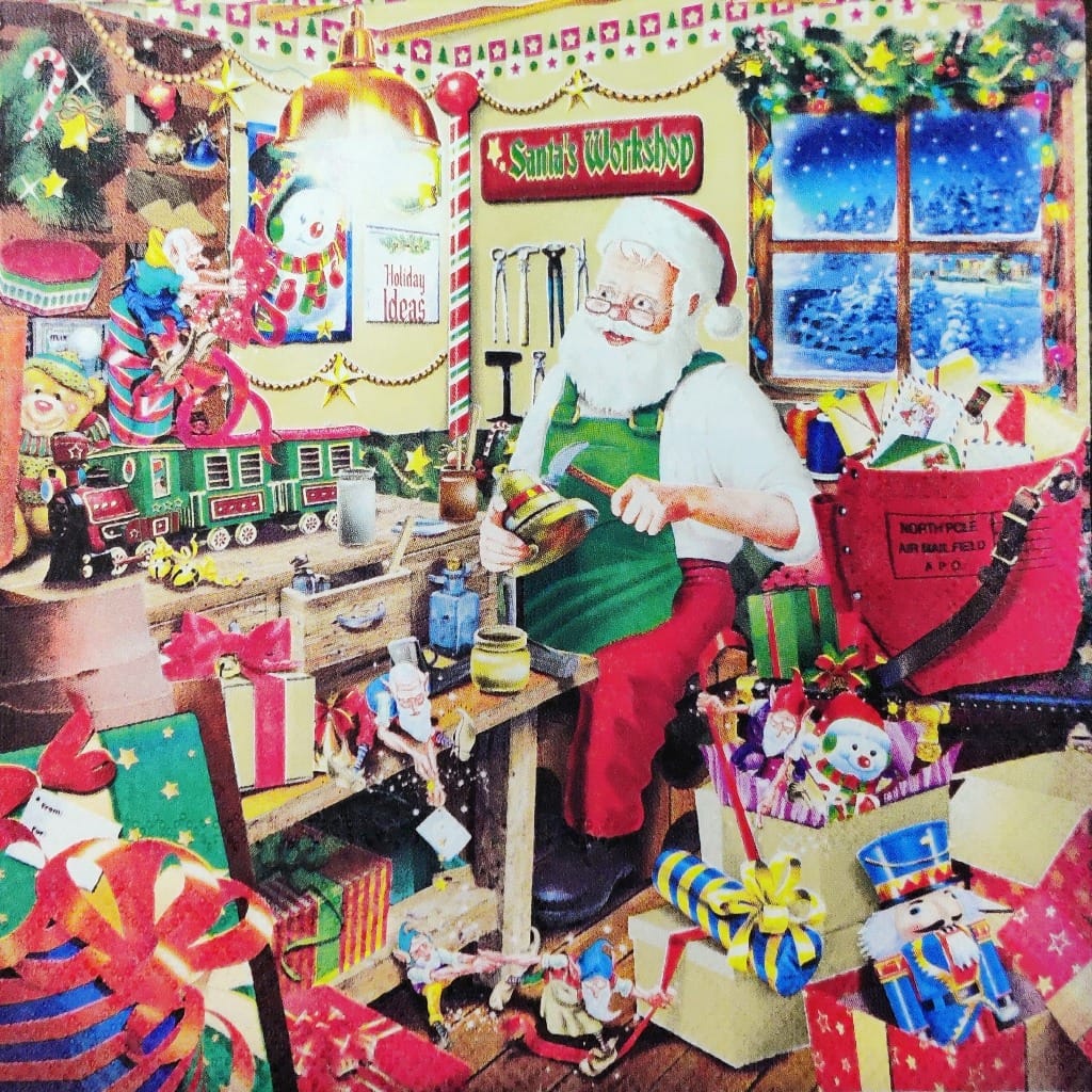 Santa's Workshop Christmas eve ( German Napkins Tissues )
