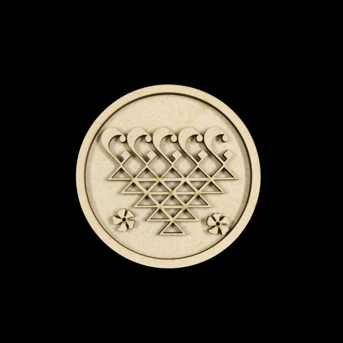 Saraswati Yantra Base - Round (MDF Festive)1