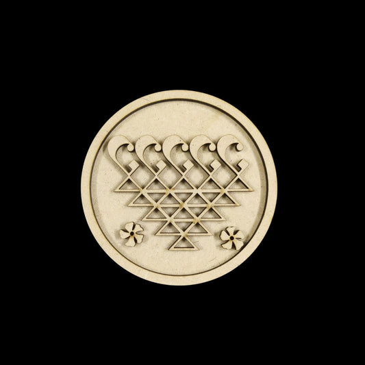 Saraswati Yantra Base - Round (MDF Festive)1