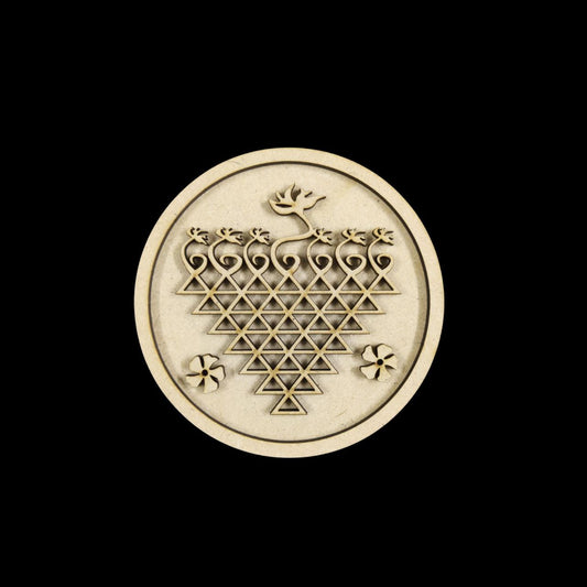 Saraswati Yantra Base - Round (MDF Festive)2
