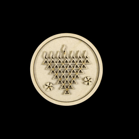 Saraswati Yantra Base - Round (MDF Festive)4