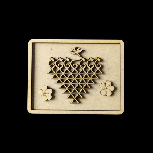 Saraswati Yantra with Border Layer (MDF Festive) Makar Sankranti