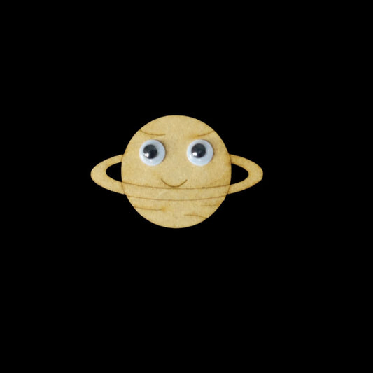 Saturn Planet - Googly Eyes Rakhi Base (MDF)