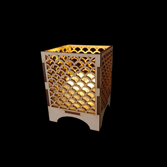 Semi Circle Scales - Fish Scales (MDF -Lasercut Tealight Lantern) Festive