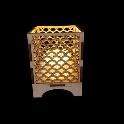 Semi Circle Scales - Fish Scales (MDF -Lasercut Tealight Lantern) Festive