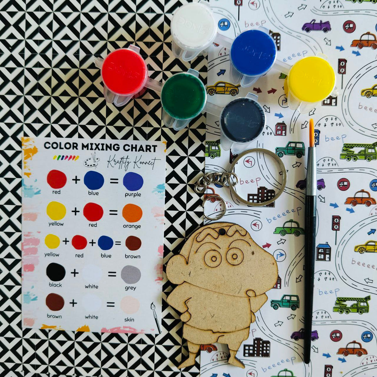 Shin Chan (DIY Keychain Kit For Kids - MDF)