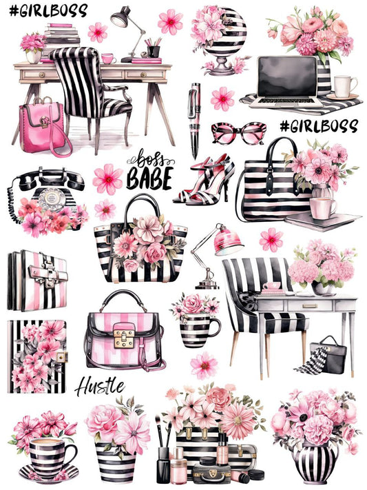 Girl Boss -Motivational Quotes (Instant Transfer Sheet)