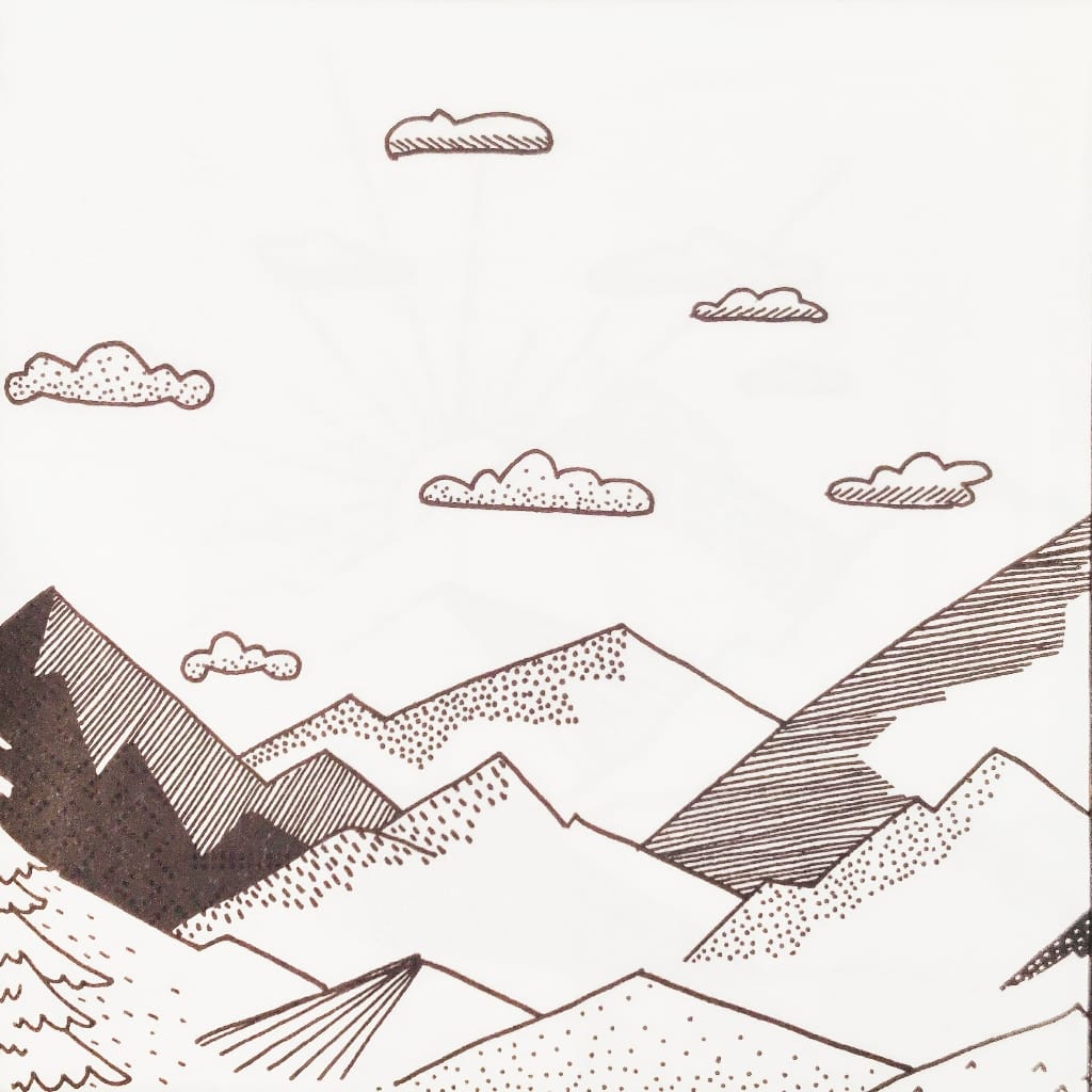 Mountain Sketch ( German Napkins Tissues )