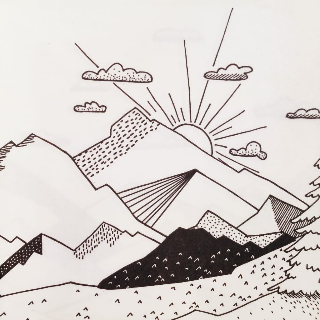 Mountain Sketch ( German Napkins Tissues )