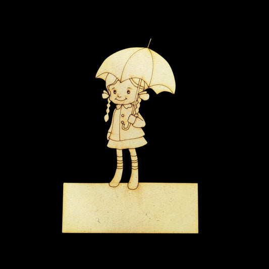 Smiling Girl (Mini Name Board - MDF)