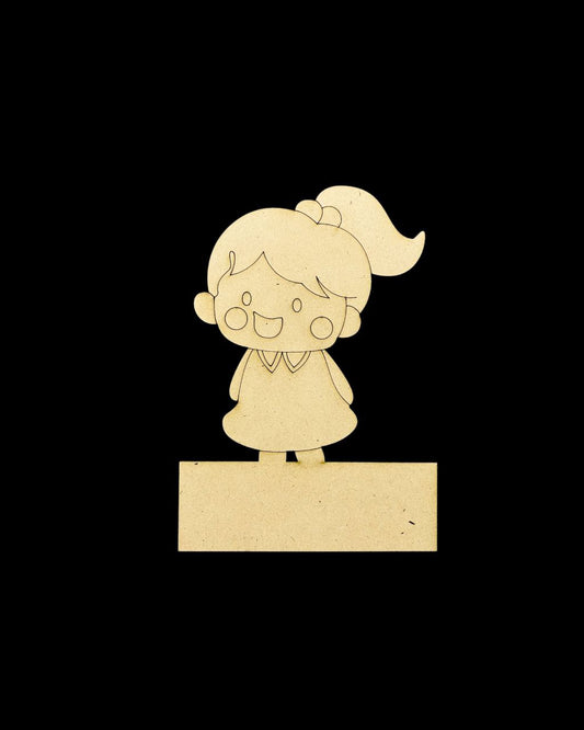 Smiling Lil Girl (Mini Name Board MDF) Personalised