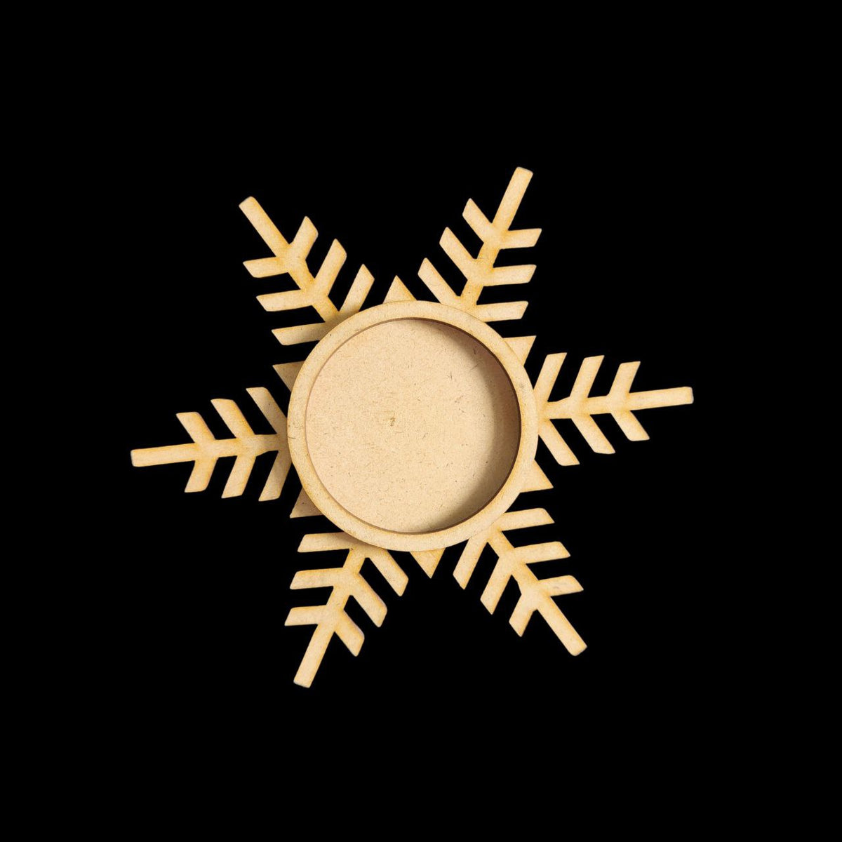Snowflake (MDF tealight base - Christmas Festive) 1