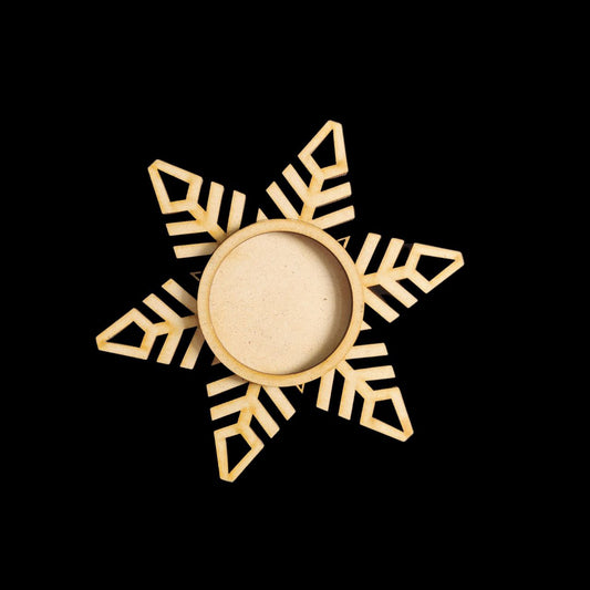 Snowflake (MDF tealight base - Christmas Festive) 6
