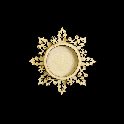 Snowflake - Layered Tealight Holder (MDF)Christmas - 5