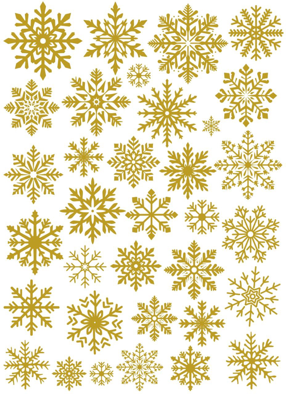 Snowflakes Mix Metallic Gold Colour (Instant Transfer Sheet)