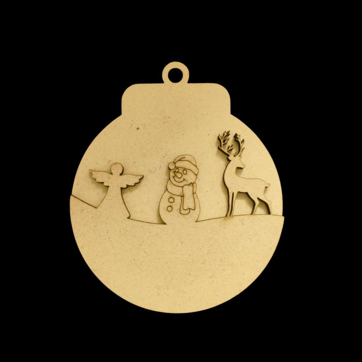 Snowman n Reindeer (MDF Layered Christmas Ornament )