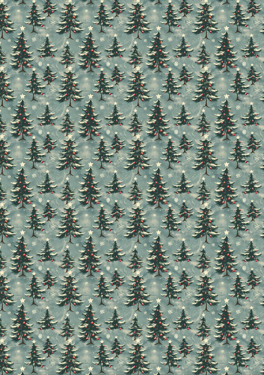 Snowy Christmas Tree - Seamless (Decoupage Paper)
