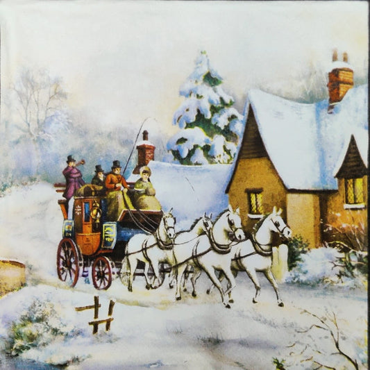 Snowy House - Christmas eve ( German Napkins Tissues )