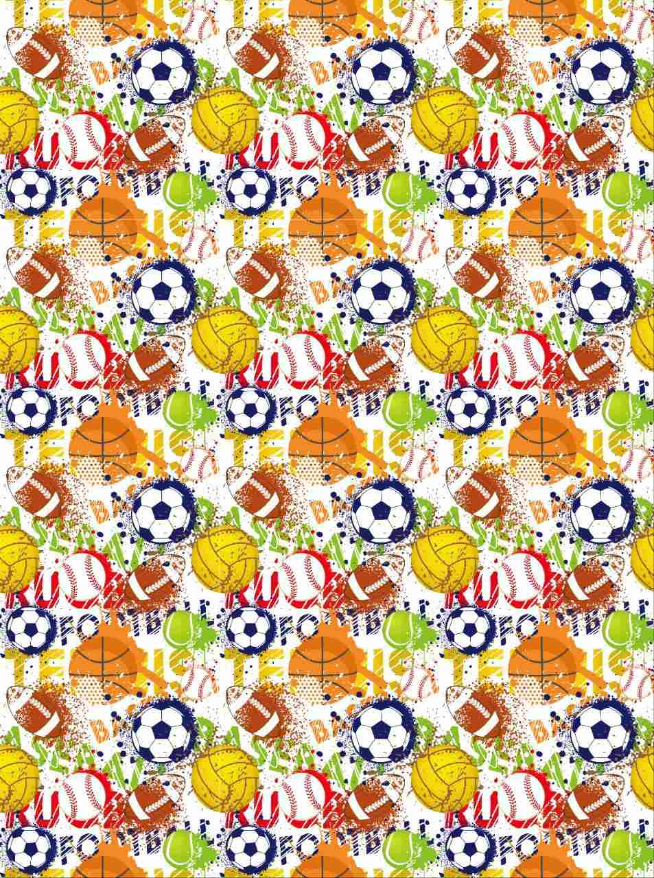 Soccer Volley ball Football - Seamless Pattern (Decoupage Paper)