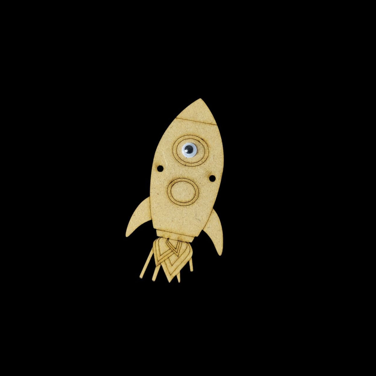 Space Rocket Ship - Googly Eyes Rakhi Base (MDF)